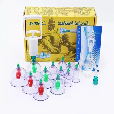 Traditional Chinese Body Cupping Cups ABC Vacuum Cupping Set 12 Cups for Home Body Cupping
