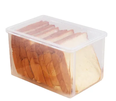 Toast Bread Storage Container Transparent Bread Box Plastic Loaf Box Refrigerator Food Fresh Keeping Box Pastry Organizer