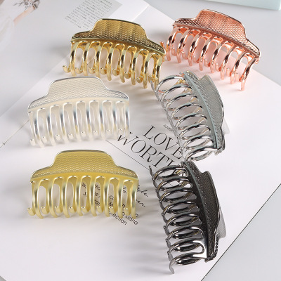 Gold Metal Strong Hair Claw Clips for Easy Pulling up Your Hair Suitable Any Hairstyles and Hair Types