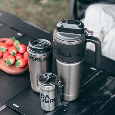 ADA OVERLAND Premium Stainless Steel Coffee Cup Set Large Capacity Temperature Retention Luxurious Car Sharing Mug
