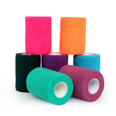 Free Product Sampling Multicolor Good Breathability Non-woven Fabric Cohesive Flexible Bandage for Sports Protection, Joint Fix