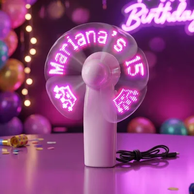 Portable Mini Programmable Custom Message LED Fans Display Logo Wedding Concert Handheld Light-up Advertising Easter Halloween