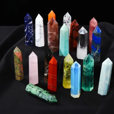 Wholesale Clear Quartz Obelisks Amethyst Healing Stones Natural Crystal Point Wand Crystal Quartz Tower