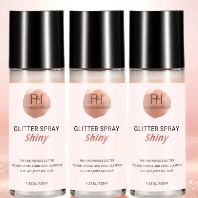 Custom Logo 120ml Lightweight Glitter Spray Non-sticky Shiny Mist for Festival Halloween Cosplay Stage Looks