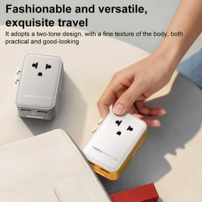 MOMAX UA32 1-World Pocket 25W 4-Port Ultra-thin GaN Universal Travel Adapter(Grey)