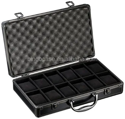 Luxurious Casual Simple Aluminum Watch Case with Handle for 12 Timepieces Briefcase Style