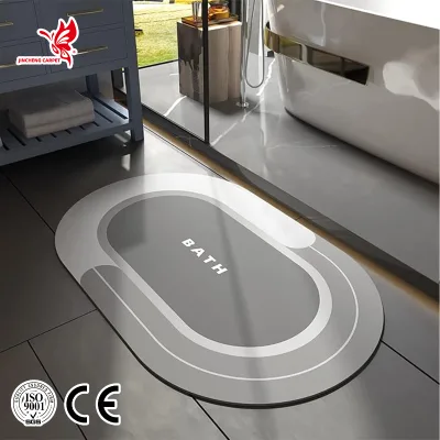 Water Absorbent Bath Mat Non-slip Quick Dry Technical Cloth & Rubber Foam Cushioned Washable Home & Hotel Use Floor Mat