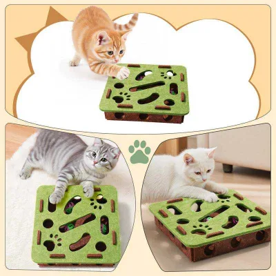 Pet Games Self Play Fun Exercise Hide Seek Moving Eco-friendly Wool Felt cat Toy for Bored Cats Encourages Hunting Instincts