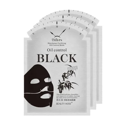 Wholesale Private Label Female Herbal Bamboo Charcoal Black Sheet Oil Control Brightening Hydrating Facial for All Skin Types