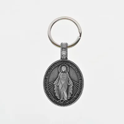 New Christian Virgin Mary Pendant Medallion Religious Christian Stainless Steel Pendant Necklace