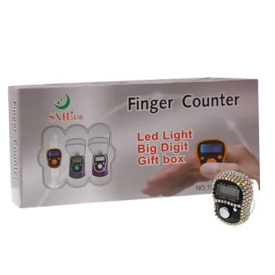 EQ Model 1011-1 Electronic Point Drilling Small Colorful Finger Counter Tasbeeh with 0-999 Counting Range and Reset Support