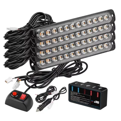 DXZ 12V LED Retrofit Strobe Warning Light Kit for Safety Vehicles Truck Snow Sweeper