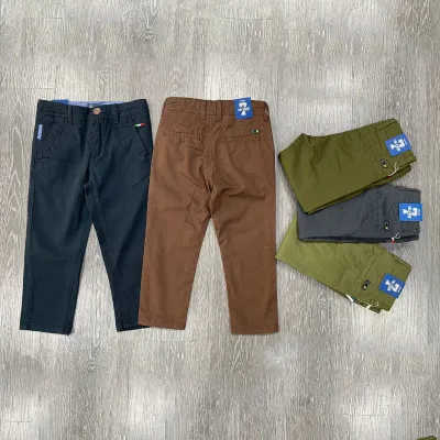 2025 Spring Collection Kids Pantalon Navy Color School Uniform Boys Pants Classic Style Chino Children Boys Pants