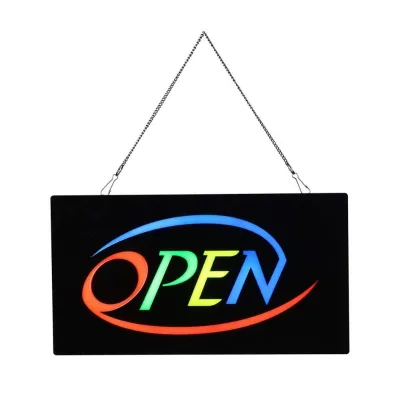 Lighted LED PVC Window Illuminated Traffic Sign LED Open Sign Neon Display Red Eco-Friendly Fading Light