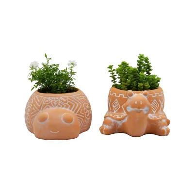 Cute Llama Planter in Terracotta Pot Color for Succulent Cactus Small House Plants 3.25 Inch Indoor Outdoor Planter