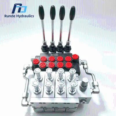 New P40 Quad-Way Solenoid Wireless Remote Control Hydraulic Directional Control Valve Hand/Flash Integration 40L/min Flow Rate