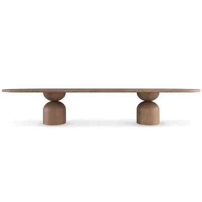 High Quality Nordic Luxury Modern Handmade Eco-Friendly Solid Wood Oval Dining Table for Hotel Use