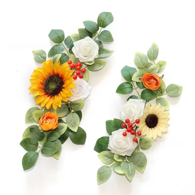 Cross-border Wedding Artificial Flowers Rose Sunflower Welcome Valentine's Day Outdoor Arrangement Decoration Two-piece Set