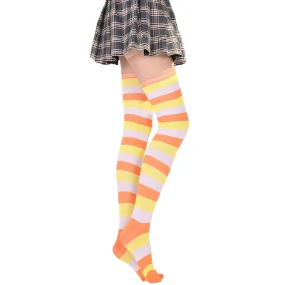 Stockings Ladies Japanese Blue and White Striped Over the Knee Socks Thigh Socks Women Socks