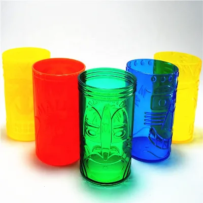 New Design 400ml Totem Mugs Party Plastic Tiki Mugs Luau Party Tiki Cup