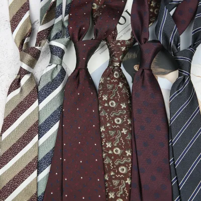 Casual Formal Men's 8CM Striped Bear Neck Tie Women Coffee Wedding Party Work Fashion Neck Tie
