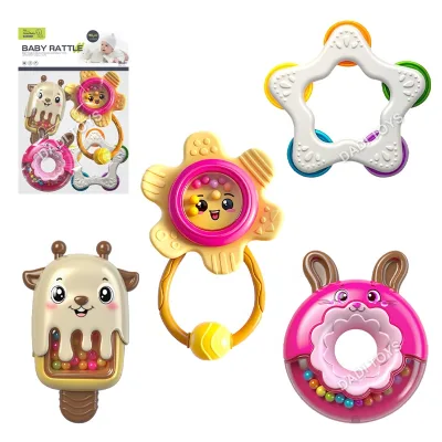 Wholesale Animal Model Baby Rattle Teething Ring Toys Newborn Sensory Toys