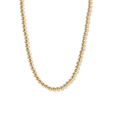Gemnel Fashion Jewellery Metallic Sphere Bead Necklace 925 Sterling Silver 18k Gold Jewelry