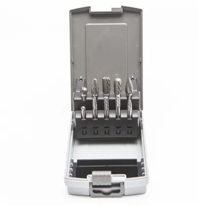 High Quality 10 Pcs Tool Parts Set Plastic Package Cylinder Tree Shape Grinding Rotari Burr Tungsten Carbide Rotary Burr Set