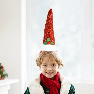 Santa Hat Christmas Tree Headband for Kids and Adults Festive Party Favors and Decorations Gift