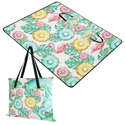 New Arrival Summer Waterproof Portable Picnic Blankets Custom Foldable Hand Bag for Camping Blanket Beach