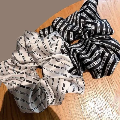 Personalized logo Scrunchy Hair Accessories Silk Satin Hair Ties Hair Scrunchies for Girls