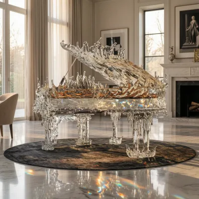 High End Crystal Furniture Collection With Grand Piano for European Style Mansion and Estate