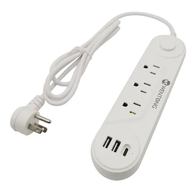 American Standard 4 Socket 2U1C PD30W Multifunctional Wall Plug in Expansion Socket With Switch
