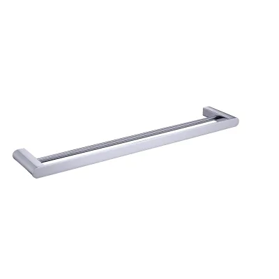 Factory Direct Stainless Steel Polished Chrom Rustproof Wall Mount Double Towel Bar for Bathroom Shower Room Use