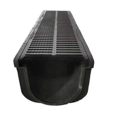 High-Durable Iron Cast Grate U-shape Lightweight HDPE Trench Balcony Drain Easy Construction Plastic Building Materials