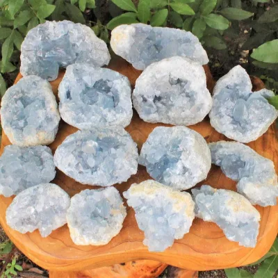 Wholesale Natural Crystal Celestite Crystal Geode, Suitable for Home Decoration and Ornaments