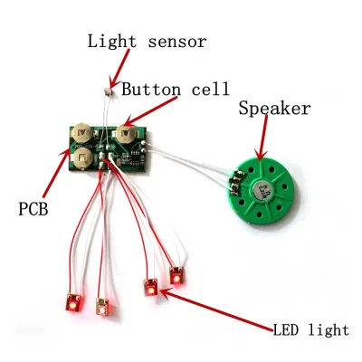 Factory OEM Flash Led Sound Modules Custom Christmas Greeting Card Sound Modules Voice Recorder Chip for Toys Dolls Music Box