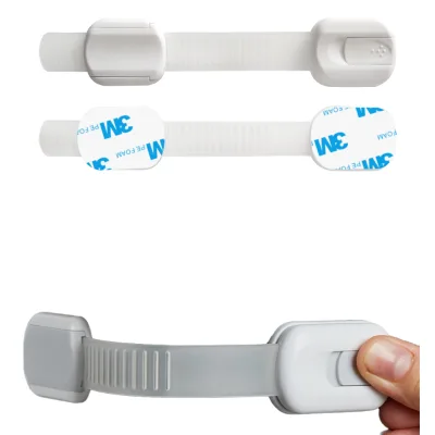 OEM Child Safety Drawer Locks Baby Proofing Straps in White Black Grey Brown Colors Adjustable for Cabinets Cupboards