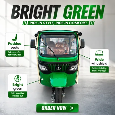 Cushioned Seats Electric Tuk Tuk Smooth Ride Passenger Trike Electric Tricycle Business Large Capacity Daily Commute Public