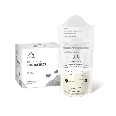 8oz Breastmilk Storage Bag, 120 Count Breast Milk Storage Bags for Freezer, Double Zipper Milk Bags for Breastmilk