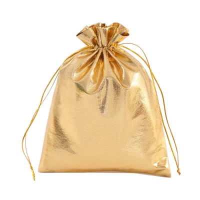 5 x 7 Inches Golden Drawstring Organza Jewelry Pouches Wedding Birthday Candy Bags Gold Drawstring Gift Bags for Wedding