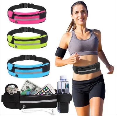 OEM Sports Waist Pack for Men Women Waterproof Zipper Closure Running Cycling Fitness Mobile Phone Access