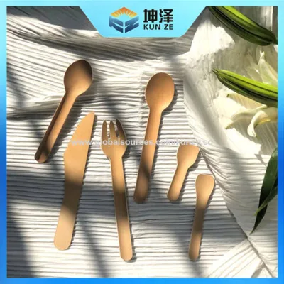 Compostable disposable cutlerys biodegradable paper cutlery take-away cardboard cutlery eco-friendly disposable knife fork spoon
