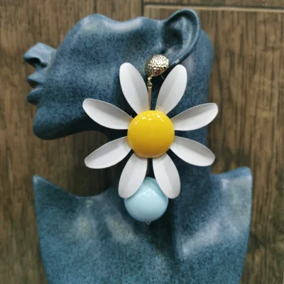 Fashion Large Flower Dangle Earrings Alloy Vintage Gold/Silver Plated Romantic Boho Statement Earrings Party Jewelry