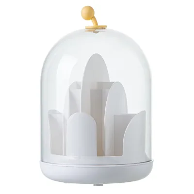 360 Degree Rotating Makeup Organizer with 14 Slots Plastic Lipsticks and Lipgloss Storage Stand Holder Box
