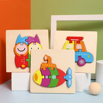 3D Jigsaw Puzzles Wooden Toys for Kids Baby Educational Toys Animal Car Wooden Puzzle
