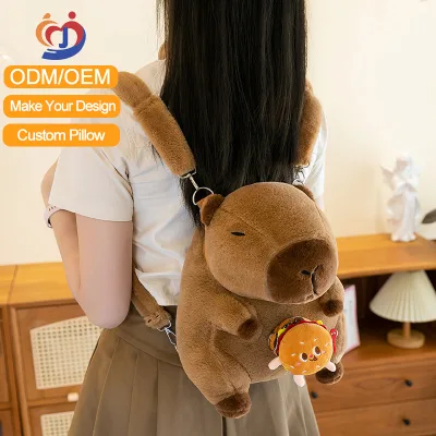 Cute Animal Plush Backpack Toys Unisex Super Soft Fabric Stuffed Animal Faux Fur Custom Plush Backpack for Kids Birthday