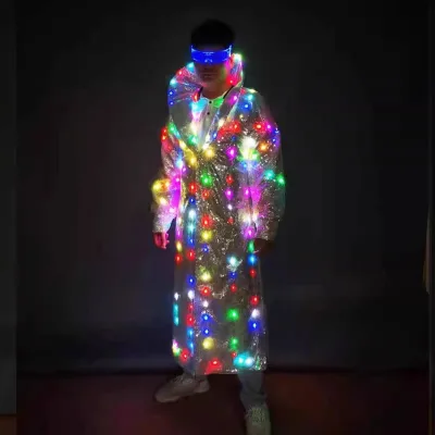 LED Colorful Light Clown Costume for Halloween Perfect Performance Costumes for Nightclub KTV Wine Bar Party Favors Atmosphere