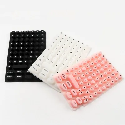 70PCS Raised Keyboard Stickers for Long Nails Universal Nail Art Keyboard Bubbles Soft Silicone Keycaps for Girls Office Gaming