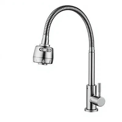 Kitchen Faucet Brushed Splash-Proof Universal Rotatable 304 Stainless Steel Vegetable Washing Basin Dishwashing Pool